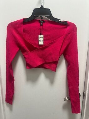 Express Crossover Pink Crop Top